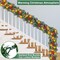Remote Control 9 Ft Prelit Christmas Garland with Lights 8 Modes Timer 300 Branch Cedar Snowy Bristle 198 Berry 18 Pinecone Battery Operated Christmas Decorations Indoor Outdoor Holiday Mantle Stairs